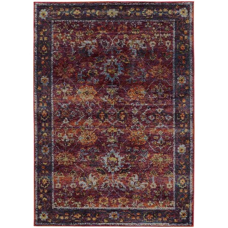 Oriental Weavers Area Rugs, Andorra 7153A 6X9 Rectangle - Red/ Purple-Nylon/Polyp A7153A200300ST